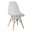 Pemberly Row Set of 2 Clear Plastic with Fiberglass Chairs with Wood/Metal Legs