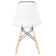 Pemberly Row Set of 2 Clear Plastic with Fiberglass Chairs with Wood/Metal Legs