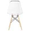 Pemberly Row Set of 2 Clear Plastic with Fiberglass Chairs with Wood/Metal Legs