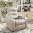 Pemberly Row Linen Power Reclining Home Theater Recliner Two Pack