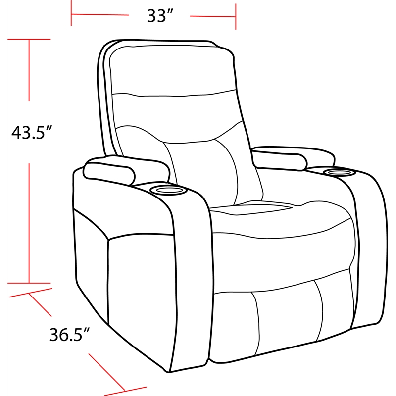 Pemberly Row Linen Power Reclining Home Theater Recliner Two Pack