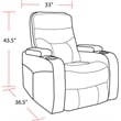 Pemberly Row Linen Power Reclining Home Theater Recliner Two Pack