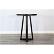 Pemberly Row Modern Farmhouse Wood Round Black Finish Bar Table