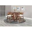 Pemberly Row Contemporary Wood Round Counter Height Table in Brown
