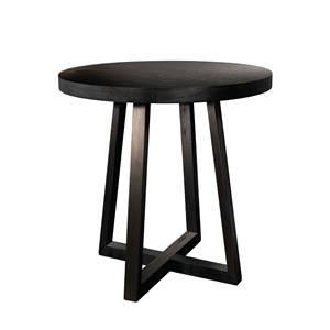 Pemberly Row Contemporary Wood Round Counter Height Table in Black
