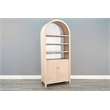 Pemberly Row Contemporary Wood Arched Display Cabinet with Doors