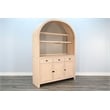 Pemberly Row Contemporary Arched Wood Bar Hutch with Glass Storage