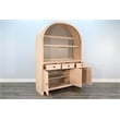 Pemberly Row Contemporary Arched Wood Bar Hutch with Glass Storage