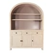 Pemberly Row Contemporary Arched Wood Bar Hutch with Glass Storage
