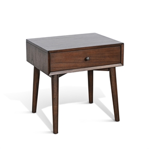 Pemberly Row Mid-Century Modern Wood Walnut Finish Nightstand