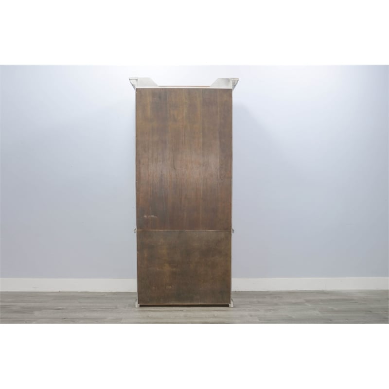 Pemberly Row Contemporary Wood Two-Tone Display Cabinet with Glass Doors