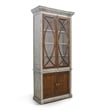 Pemberly Row Contemporary Wood Two-Tone Display Cabinet with Glass Doors