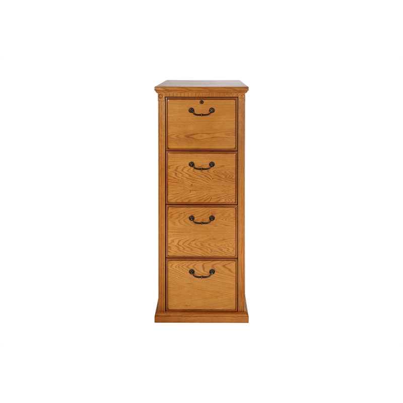 Pemberly Row Transitional 4-Drawers Wood Filing Cabinet in Natural