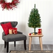 Pemberly Row 3ft Slim Green Mountain Pine Artificial Christmas Tree