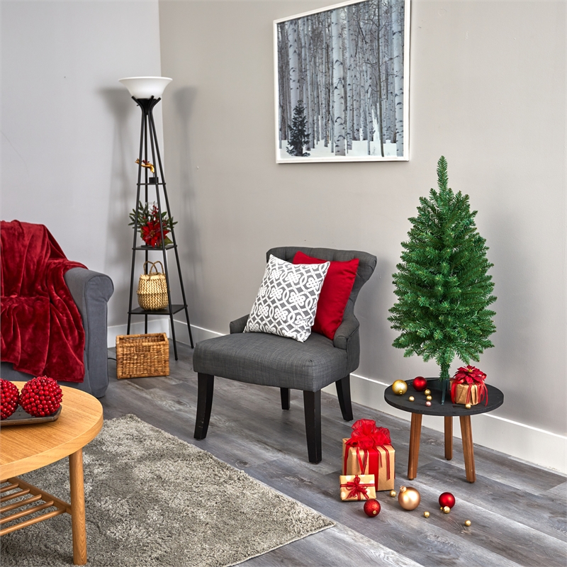 Pemberly Row 3ft Slim Green Mountain Pine Artificial Christmas Tree
