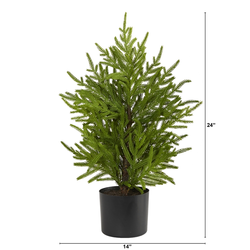 Pemberly Row Indoor 2ft Pine Artificial Tree in Decorative Planter