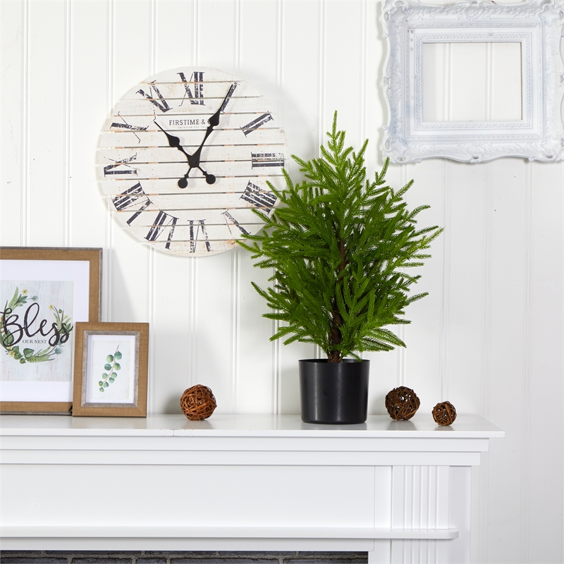 Pemberly Row Indoor 2ft Pine Artificial Tree in Decorative Planter
