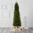 Pemberly Row 8ft Slim Green Mountain Pine Christmas Tree with 400 Clear LED