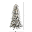 Pemberly Row 7.5ft Flocked Fir Christmas Tree with500 Clear Warm LED