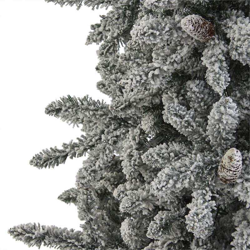 Pemberly Row 7.5ft Flocked Fir Christmas Tree with500 Clear Warm LED