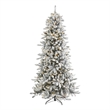 Pemberly Row 7.5ft Flocked Fir Christmas Tree with500 Clear Warm LED