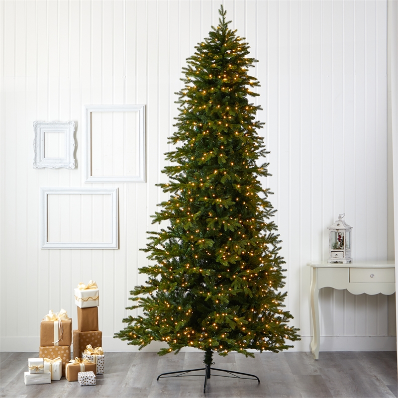 Pemberly Row 10ft Fir Natural Look Christmas Tree with 1050 Clear LED