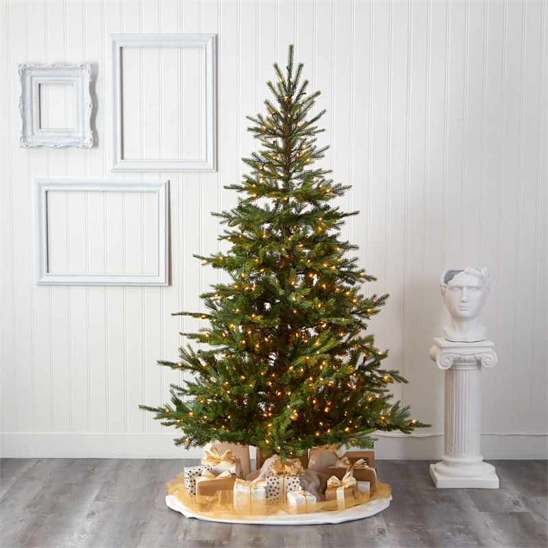 Pemberly Row 7ft Spruce Christmas Tree with 450 Clear Lights