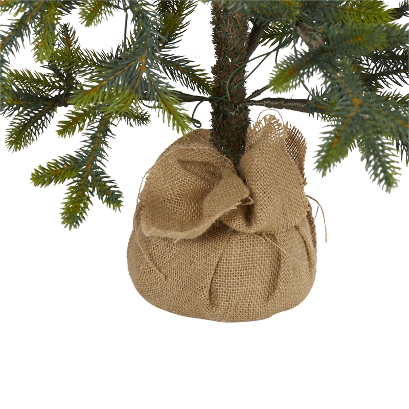 Pemberly Row 4ft Fir Natural Look Christmas Tree with 100 Clear LED