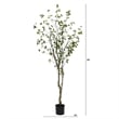 Pemberly Row Traditional 8ft Minimalist Citrus Artificial Tree in Green