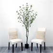 Pemberly Row Traditional 8ft Minimalist Citrus Artificial Tree in Green