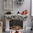 Pemberly Row 6ft Flocked Christmas Garland with Pine Cones & 35 Warm White LED