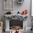 Pemberly Row 6ft Flocked Christmas Garland with Pine Cones & 35 Warm White LED
