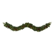 Pemberly Row 9ft Mixed Pine Christmas Garland with 50 Clear LED Lights Berries