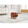 Pemberly Row Set of 2 Fabric Bear Storage Ottoman in Brown/Natural