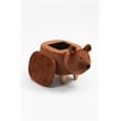 Pemberly Row Set of 2 Fabric Bear Storage Ottoman in Brown/Natural