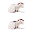 Pemberly Row Set of 2 The Unicorn Fabric Storage Ottoman/Stool in White/Natural