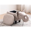 Pemberly Row Set of 2 The Elephant Fabric Storage Ottoman/Stool in Gray/Black