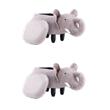 Pemberly Row Set of 2 The Elephant Fabric Storage Ottoman/Stool in Gray/Black