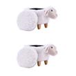 Pemberly Row Set of 2 The Sheep Fabric Storage Ottoman/Stool in White/Natural
