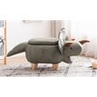 Pemberly Row Set of 2 The Dinosaur Fabric Storage Ottoman/Stool in Gray/Natural