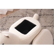 Pemberly Row Set of 2 Llama Solid Wood & Fabric Storage Ottoman in Beige/White