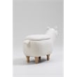 Pemberly Row Set of 2 Llama Solid Wood & Fabric Storage Ottoman in Beige/White