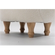 Pemberly Row Set of 2 Llama Solid Wood & Fabric Storage Ottoman in Beige/White