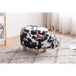 Pemberly Row Set of 2 The Cow Fabric Storage Ottoman/Stool in Black and White