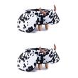 Pemberly Row Set of 2 The Cow Fabric Storage Ottoman/Stool in Black and White
