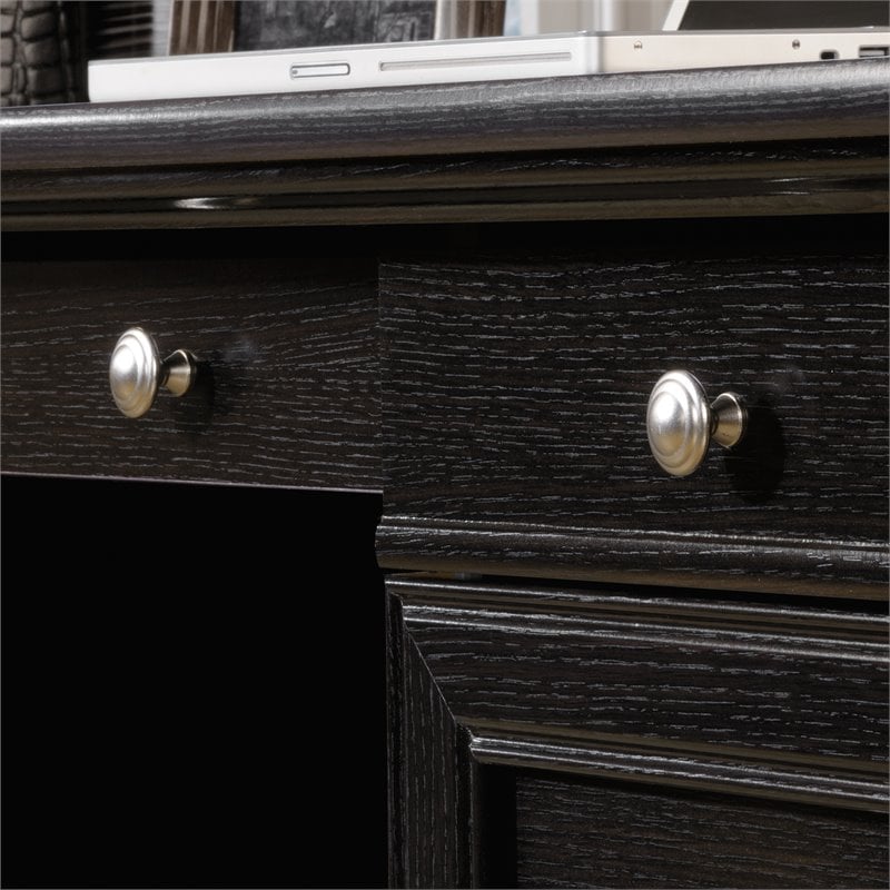 Pemberly Row Set of 2 Engineered Wood 3-Shelf Bookcase & Executive Desk