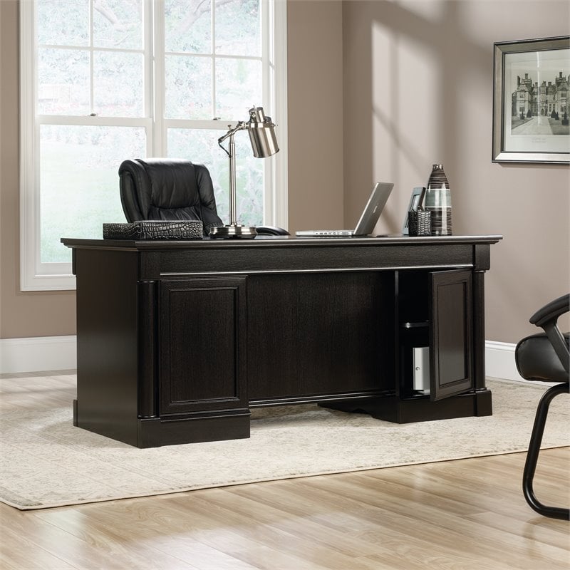 Pemberly Row Set of 2 Wood 2-Drawer Lateral File Cabinet & Executive Desk