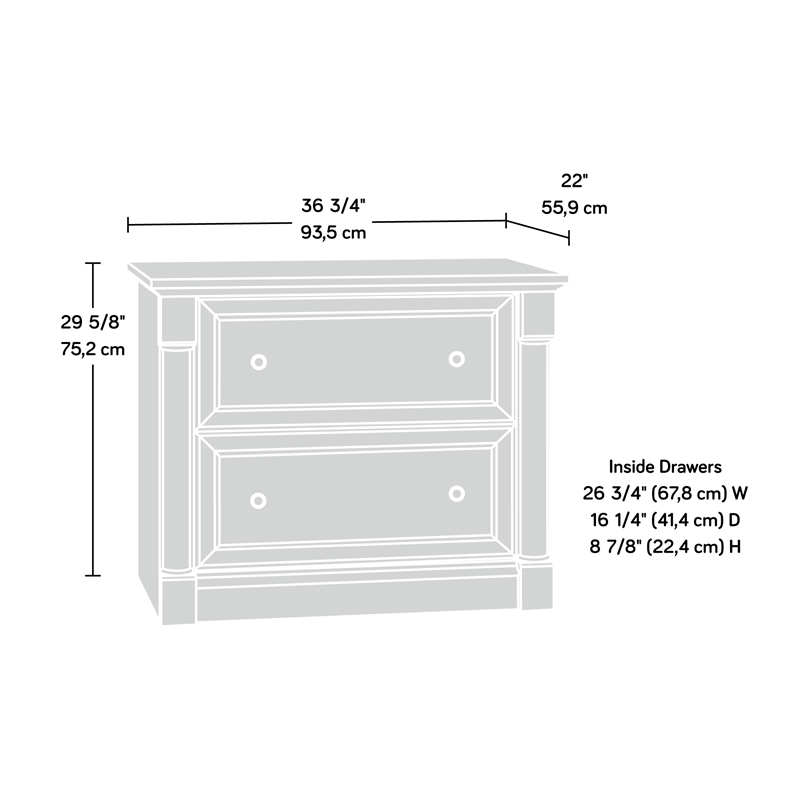Pemberly Row Set of 2 L-Shaped Computer Desk & 2-Drawer Lateral File Cabinet