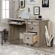 Pemberly Row Set of 3 Split Oak Bookcase & Lateral File Cabinet & Computer Desk