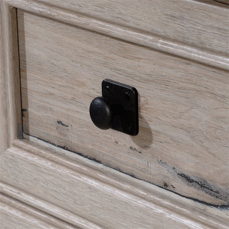 Pemberly Row Set of 2 Wood Lateral File Cabinet & Computer Desk in Split Oak